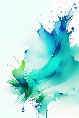 Generate a water colour abstract design in blue and green