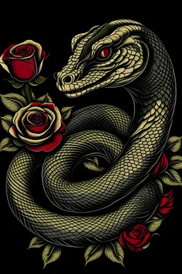 serpent with rose