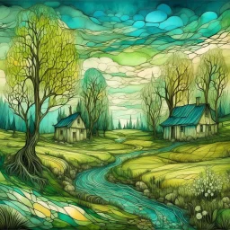 The place where the Dream and its followers live. Watercolor, fine drawing, beautiful van gogh landskape, pixel graphics, lots of details, pastel aqua colors, delicate sensuality, realistic, high quality, work of art, hyperdetalization, professional, filigree, hazy haze, hyperrealism, professional, transparent, delicate pastel tones, back lighting, contrast, fantastic, nature+space, Milky Way, fabulous, unreal, translucent, glowing