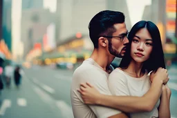 Un hombre y mujer sexys abrazados. Fotografía real. Fotografía realizada con Cámara Leica y objetivo de 35 mm. Retrato