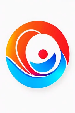 logo for a telecom company , gradient red, orange and blue logo, white backround