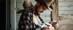 cowboy man breastfeeding