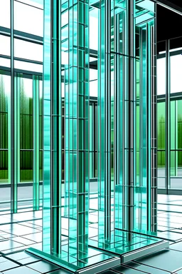 Glass elements, e.g., façade, window, slab, beam and columns
