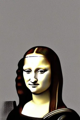 Monalisa portrait, cyberpunk, futuristic