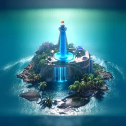 The Isometric Glass Tall Box Mini Model Little Real Island Mixed Water Fall rainbow Under Ocean Sunshine Summer Background Blue Sea, The Last Of Us / Avatar, Octane Render / ZBrush, Cinematic, IMAX Film, Nikon D750, 16K, Autostereoscopy, Anthropomorphic, Golden Ratio, Geometry, Symmetric, Depth Of Field, Highly Detailed, Ultra Realistic, Beautiful Lighting, Halfrear Lighting, Soft Light, Candoluminescence, Cast Shadow, Reflective, Glow, Translucent, Normal Map, Carbonated --testp