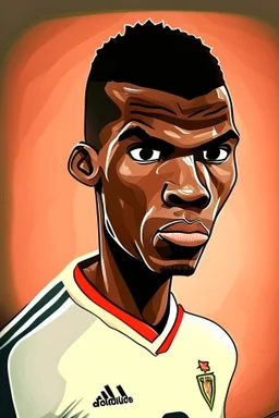 cartoon Paul Pogba French football player