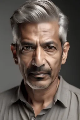 arab Male 55 years brown eyes gray hair 180 cm high tan skin tone thin with flat stomach