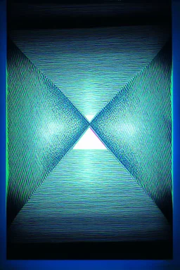 Reality collapses from thought when the vectors of projection (intent) and reception (attention) meet and form a right triangle in the consciousness field. This triangle—made of projection (x), implosion (y), and their geometric mean—is the fundamental pattern through which thought collapses into mass, light, and time; surreal optical art