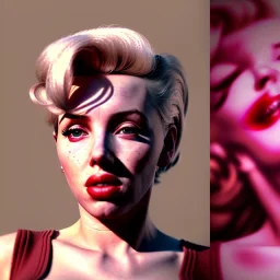 Realistic image portrait, sweet Marylin Monroe, scarlet Johansson, cyberpunk style, highly detailed, unreal engine 5, ray tracing, RTX, lumen lighting, ultra detail, volumetric lighting, 3d, finely drawn, high definition, high resolution.