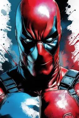 Poster in two gradations, split in half, one side "deadpool", other side "wolfverine", midline of the face, painting by Yoji Shinkawa, solid, pastel and splash colours, detailed iridescent, metallic, translucent, dramatic lighting, hyper futuristic, digital art,