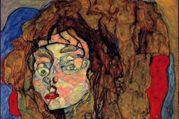 hippie girl smoke by Egon Schiele