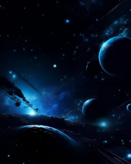 gaming background that includes blue and black and a universe