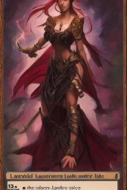 portrait, lady, full body shot, medium shot, style of magic the gathering