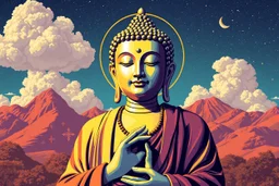pop art pixels 1000 images budha in the style of shepard fairy