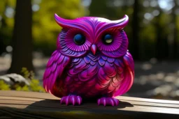 A magenta illusion elemental owl painted by Xul Solar