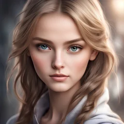 avatar beautiful Russian girl with gray eyes and light brown hair