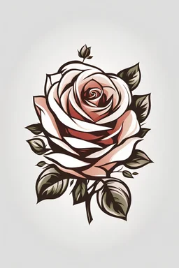 Beautiful roses logo design, plain white background
