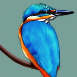 kingfisher bird, by Akihito Yoshida, Cool Color Palette