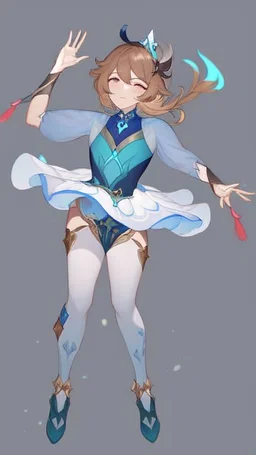ballerina in the style of genshin impact