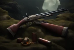 a double barrel shotgun in a fantasy setting