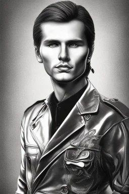 Portrait of Matti Nykänen painted like tom of finland