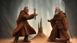 monk in brown robe and hood is mel gibson