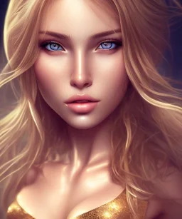 beautiful fitness girl, golden hair, light brown eyes, hyper realistic