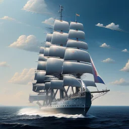 fullbody Drawing of 'USS Constitution Sailboat',intricate detail,andrea bonelli,Kilian Eng,Ohrai,evan lee,Aleksandr Sidelnikov,three quarters frontal aerial view,toned colors,16k