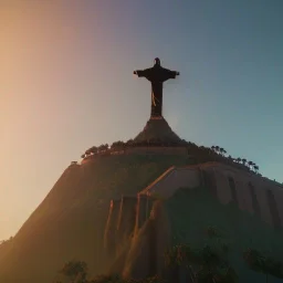 Christ the Redeemer, beautiful, landscape,sunset, unreal engine 5, cinematic lighting, photorealistic, realistic, hyper detailed, 8k, octane render, cinema 4d