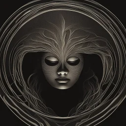 The logo you're describing appears to have a mysterious and captivating vibe. In the image, there's a person who is clearly visible but without revealing their full identity. At the center of the image is the face of this person, transitioning from darkness into light. Behind this person, there's a black background that gradually fades into darkness. The background is characterized by soft, subtle lighting that illuminates the person and reveals subtle details around them. The colors used in th