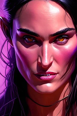 actress megan fox, purple skin