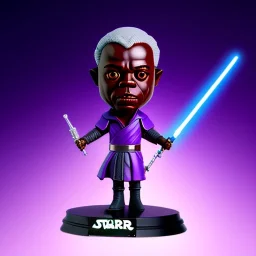 Plastic Jedi macewindu purple bobblehead with boots and hands