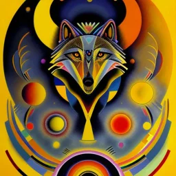 Kandinsky, werewolf, yellow crescent moon