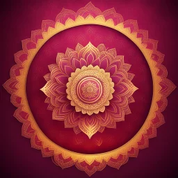 Diwali Celebration Decorations With Maroon And Golden Grunge Mandala Background And Rangoli.