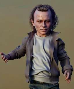 Heath ledger toddler, full body, soft skin, dramatic lighting, hyper realistic