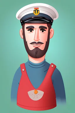 potrait of a seaman, cartoon style