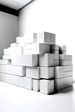 Building Bricks in a white space, colours should be Darkbluse, White, Grey