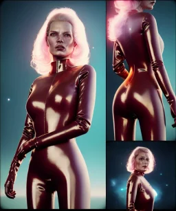 retro sci-fi portrait image from 1980, supermarket parking explosions, fire, scared people, blonde woman walking, sweet Kate moss face, tight latex suit, soft color, highly detailed, unreal engine 5, ray tracing, RTX, lumen lighting, ultra detail, volumetric lighting, 3d, finely drawn, high definition, high resolution.