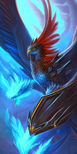 blue armored phoenix