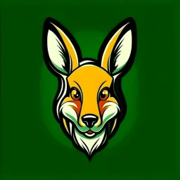 Kangaroo Mascot Logo in the style of 1997 pop culture, Fancy, Professional, Hotel Logo.