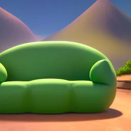 Couch in the shape of an avocado