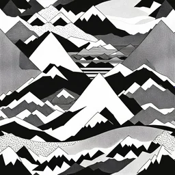 montagne en noir et blanc