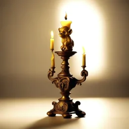 From the film “Beauty and the Beast” the candlestick on a light background