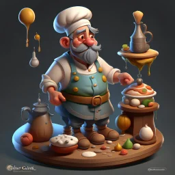 a cartoon character in his 30s confectioner , an ultrafine detailed painting by senior character artist, featured on polycount, sots art, artstation hd, 2d game art, behance hd