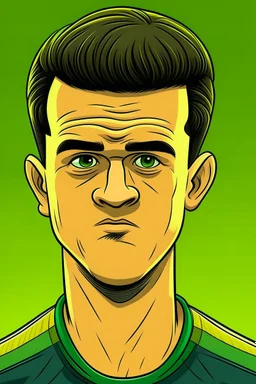 Philippe Coutinho Brazilian football player ,cartoon 2d