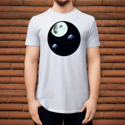  shirt moon , smooth, text