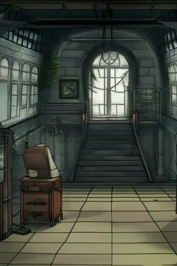 A background for a vertical 2D side-scroller game about equality which takes place inside a University campus building in the Germany. the location should have elements from a university campus