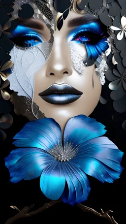 papercut style multi layered metalic and texture dark
