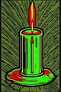 Vintage pop art style, unlight candle