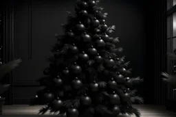 photorealistic black christmas tree